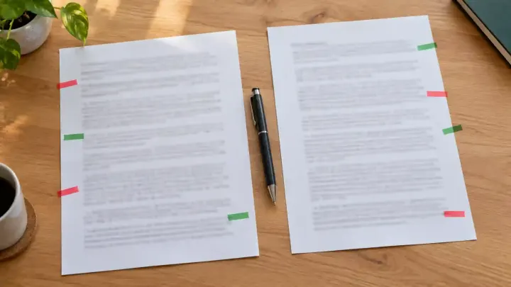 How to compare two texts for differences, line by line
